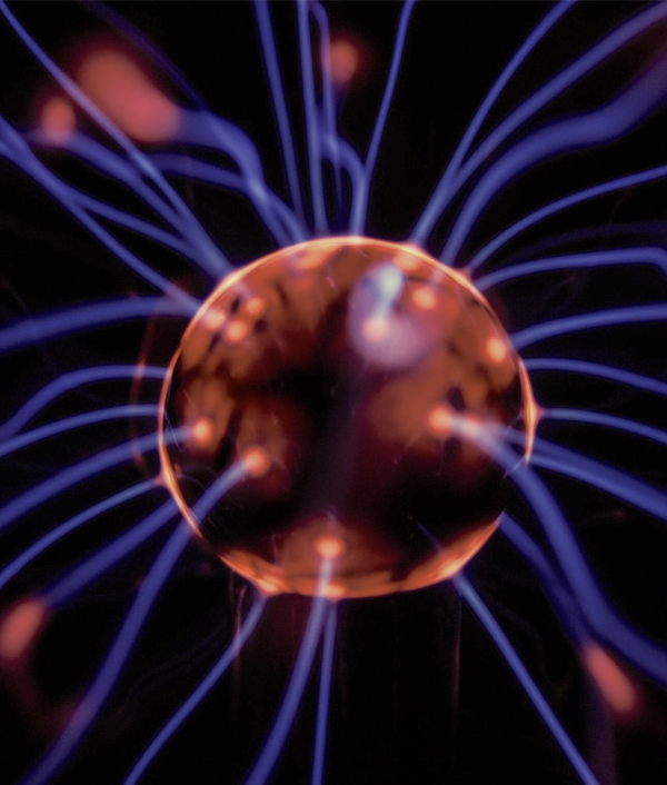 Glowing energy sphere An abstract glowing sphere radiating purple energy lines, evoking coherence and life energy